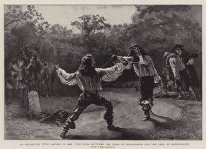 Une rencontre avec des rapières en 1668, le duel entre le duc de Buckingham et le comte de Shrewsbury